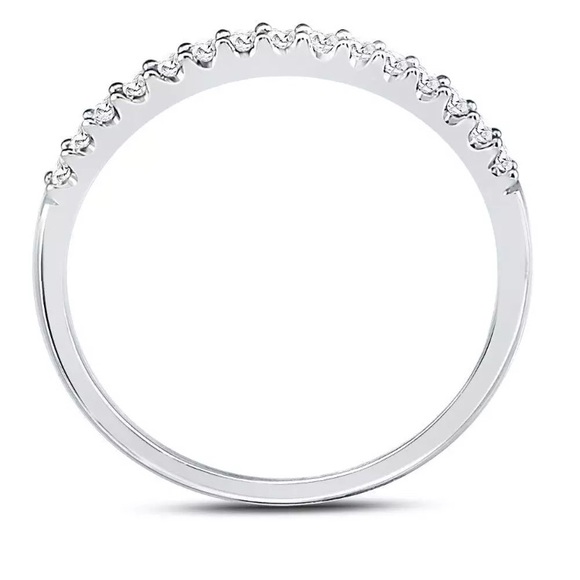 14k White Gold Diamond SWedding Band 1/6 Cttw - Picture 5 of 5